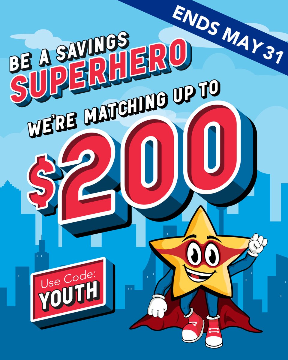 Cosmo is calling all young heroes! 🦸‍♂️✨ Open a youth savings account and get up to $200 matched to fuel their financial future. Don’t let this chance fly away! 

Offer ends May 31! Promo code: YOUTH. #youthsavings #redstonefcu #rfcu #creditunion

f.mtr.cool/ohhedvchpt
