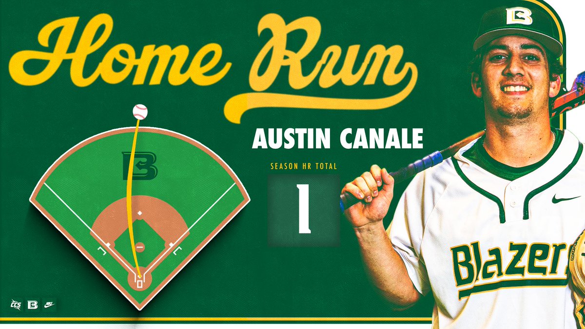 GRAND SLAM AUSTIN CANALE

Austin Canale's first career home run is a two-out grand slam to center and we tack on four more in the 1st

B1 | Belhaven 5, Rhodes 0

#GoGreen | #GreenCollar