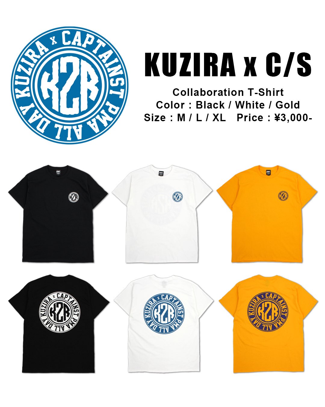 KUZIRA × Captain Street コラボTシャツ ゴールド L KUZIRA × Captain Street コラボTシャツ ゴールド L