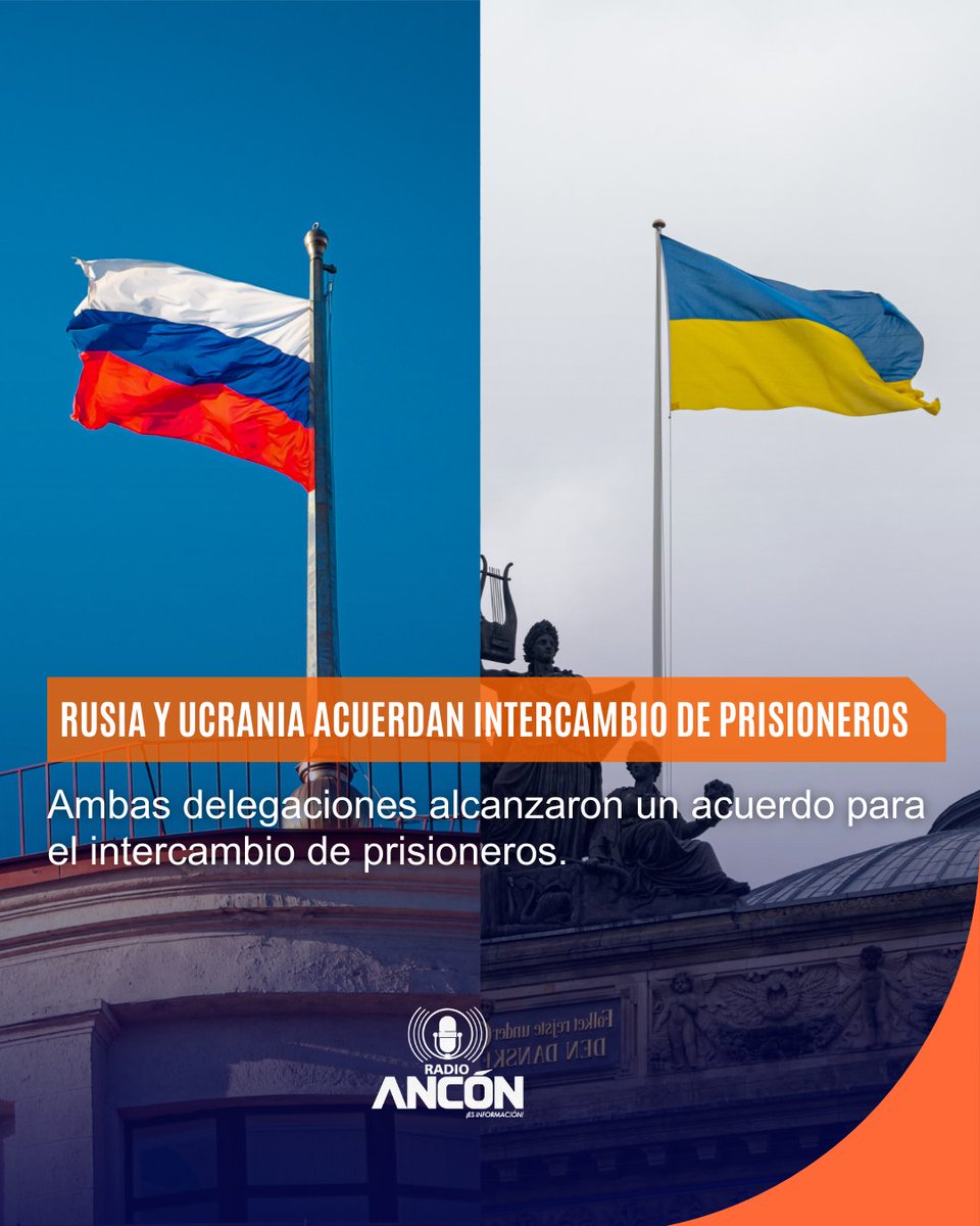 radioanconpa's tweet image. Rusia y Ucrania acordaron en Estambul el mayor canje de prisioneros desde 2022: mil por mil. También intercambiarán propuestas para un alto el fuego y se evalúa una reunión entre Zelenski y Putin. #Ucrania #Rusia #Estambul #Paz