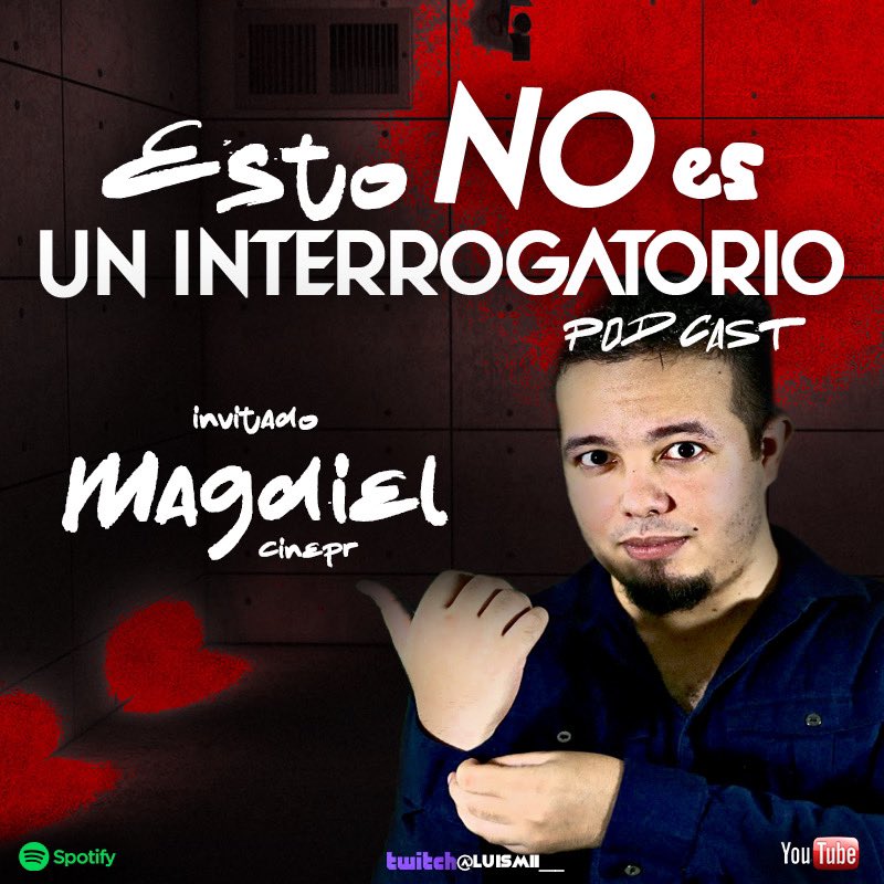 luismii___'s tweet photo. Este domingo, 8:00pm en mi canal de Twitch estaré entrevistando a Mag de #CinePR 🍿🎞️
https://t.co/giJlVUzlJZ
Este sería el 5to episodio de “Esto NO Es Un Interrogatorio” 🧐 Consigue los otros 4 episodios en YouTube: https://t.co/Zxh5S3Of2x ✨ https://t.co/VZRQkPdL0f
