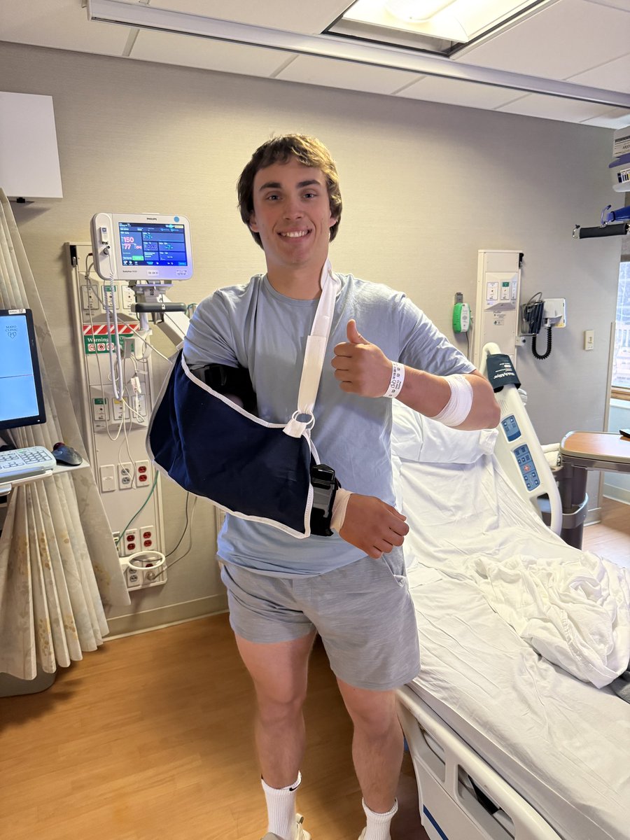 A successful Tommy John surgery-repaired fully torn UCL, added ligament from wrist &amp; added internal brace. Also repaired partially torn tendon. Special thanks to Dr Camp and all the staff at Mayo Clinic. Road to recovery starts now!  “The comeback is greater than the setback.”