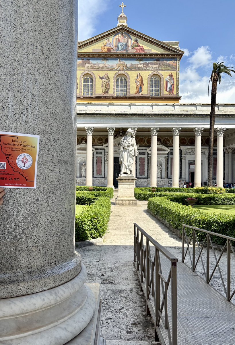 CAMINOdeCA2025's tweet photo. Spreading the news from Rome about the Camino de California Eucharistic Pilgrimage! Come join us for a day, an hour or the whole two weeks! https://t.co/Zlpv3XtbGc