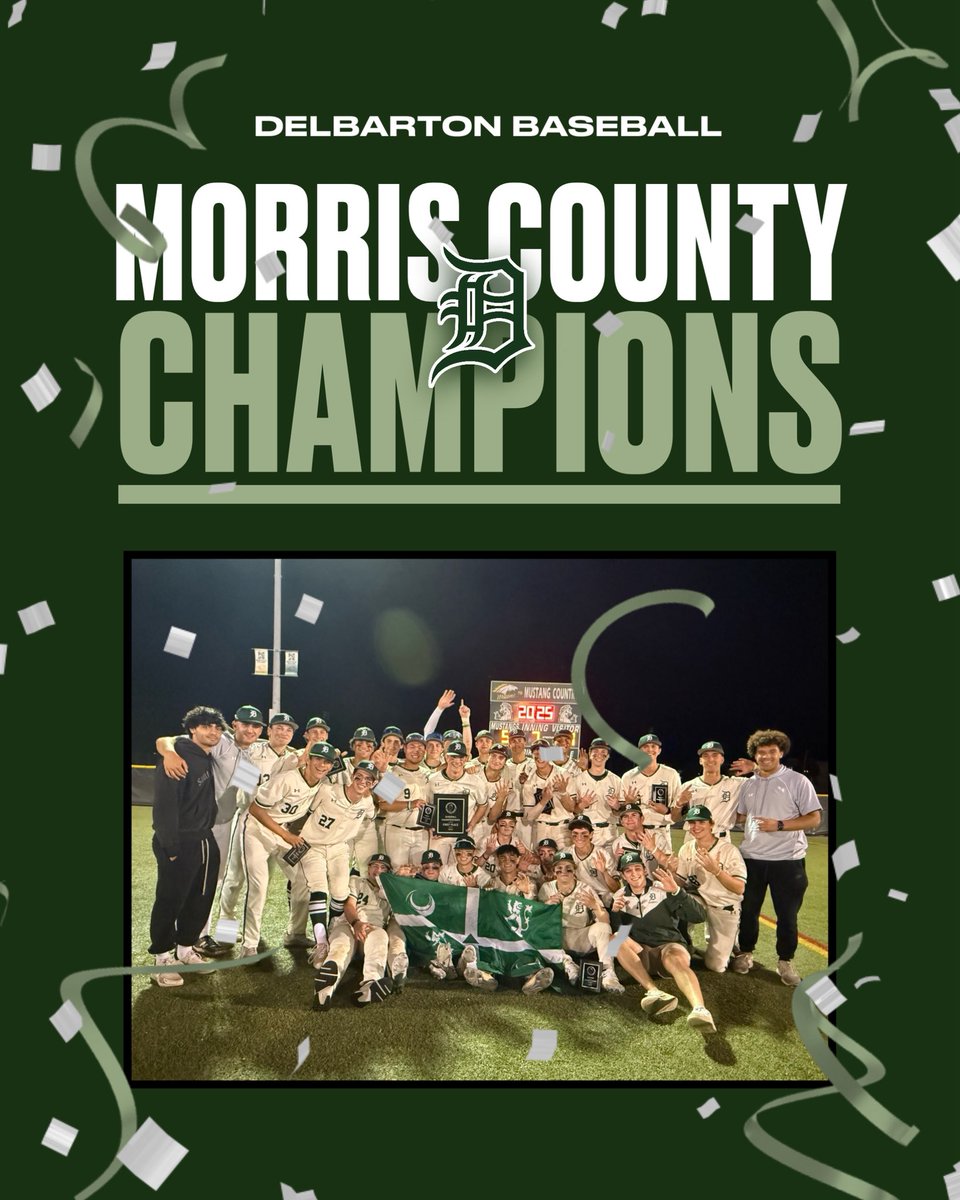 Delbarton Athletics (@delbartonsports) on Twitter photo Congrats to the 2025 Morris County Champion <a href="/DelbyBaseball/">Delbarton Baseball</a>. The team defeated West Morris 5-1 for their 6th straight county title. Congrats to the 2025 Morris County Champion <a href="/DelbyBaseball/">Delbarton Baseball</a>. The team defeated West Morris 5-1 for their 6th straight county title.