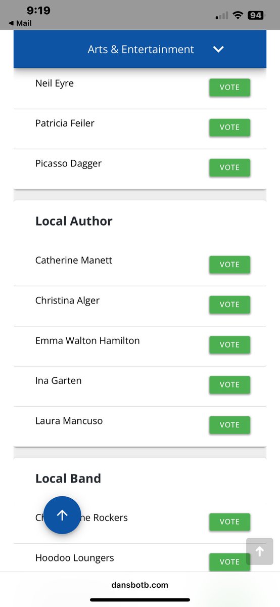 Good News: I was nominated for Best Local Author in the Dan’s Best of the Best competition!
Bad News: I’m in the same category as Ina Garten… LOL

Well, we can give it a try anyway I suppose.

Vote here: bestoftheboro.secondstreetapp.com/og/61c2fe24-0a…