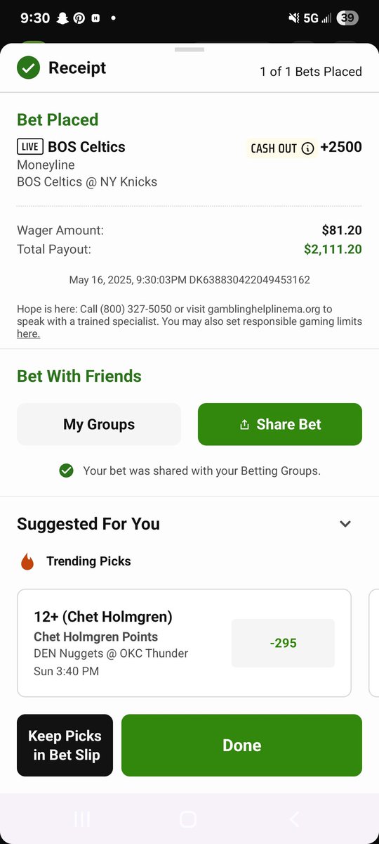 Don't count my boys out for a second. Beer on me Monday if this hits.