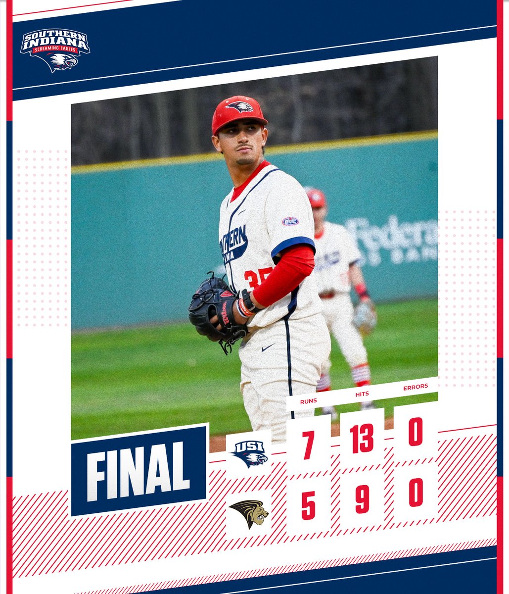 .<a href="/USIBaseball/">USI Baseball</a> Final: Screaming Eagles get a 7-5 win over the Lions behind a strong 6+ IP from Andres Gonzalez who picked up his 2nd win of the year. USI and Lindenwood finish the series and the 2025 regular season Saturday at 1 pm. #GoUSIEagles #OVCit