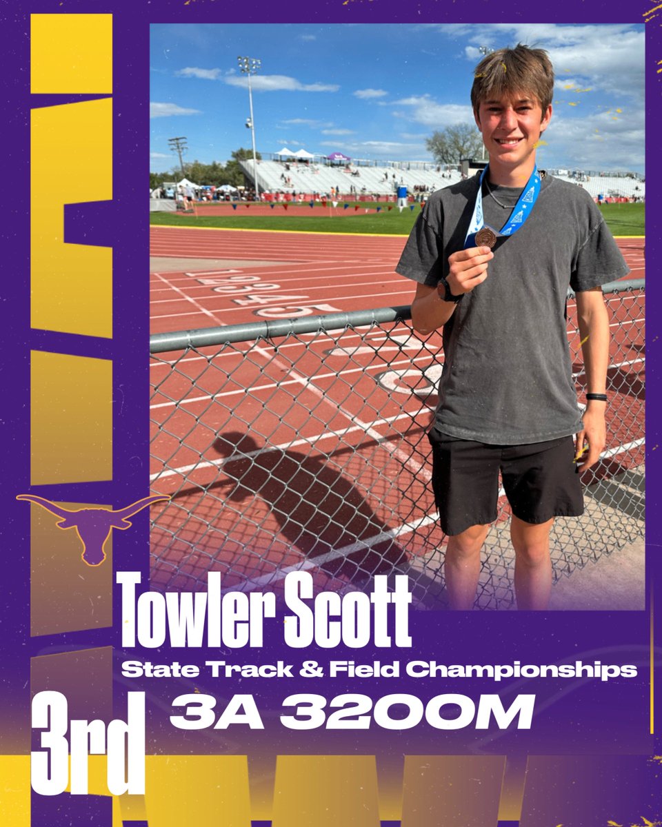 Jr Towler Scott finished with a 3rd place podium finish in the class 3A 3200M race today! 
¡Jr Towler Scott terminó con un tercer lugar en el podio en la carrera de 3200M de clase 3A hoy!