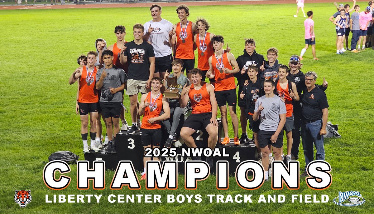 🚨 For the first time since 2004, the Liberty Center Boys Track and Field Team is NWOAL Champions! #GoTigers