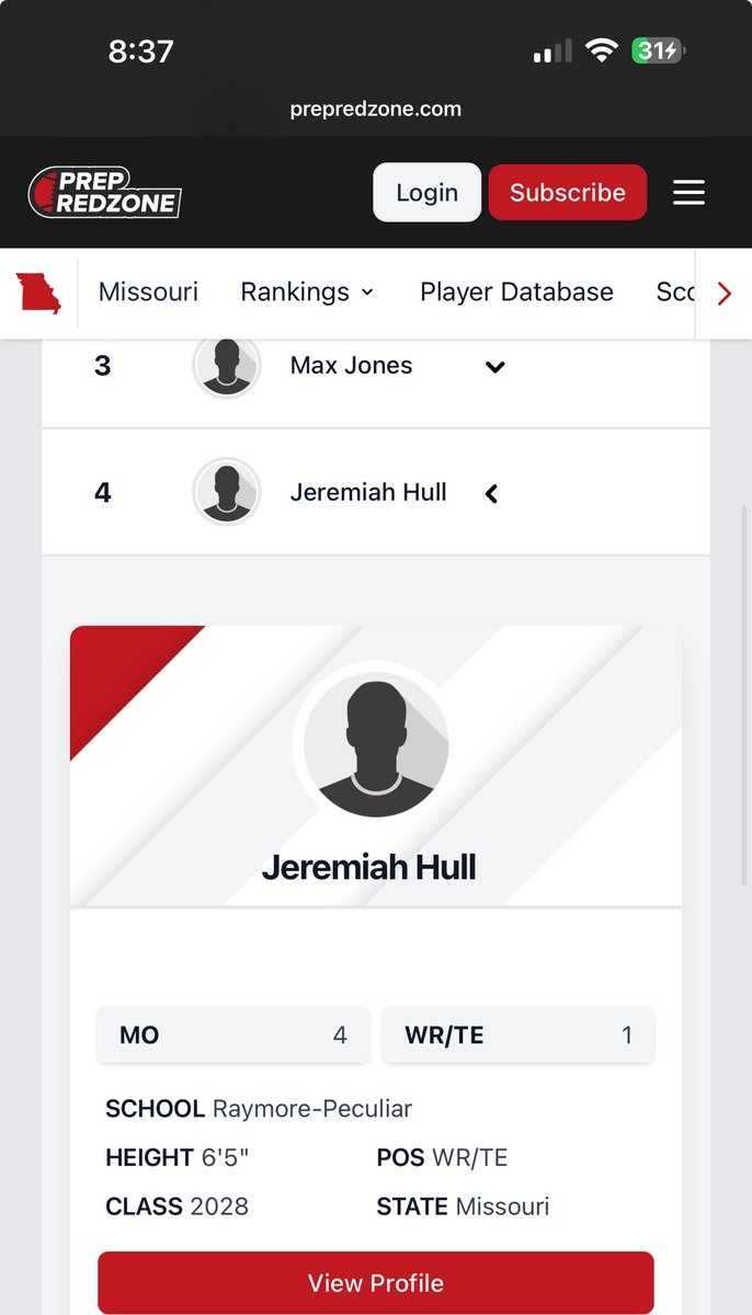 Jeremiah Hull (@jeremiahhull23) on Twitter photo #AGTG blessed to be the #1 wr in Mo!
Thank you <a href="/PrepRedzoneMO/">Prep Redzone Missouri</a> for the rankings.
<a href="/JPRockMO/">JP Rock</a> <a href="/JonesgGreg/">Greg Jones, CSCS</a> <a href="/AWilliamsUSA/">Anthony Williams</a> <a href="/6starfootballMO/">Six Star Football | MISSOURI</a> <a href="/bbsGENassassin/">GEN-woo Sung</a> <a href="/adamgorney/">Adam Gorney</a> <a href="/RaypecFootball/">Raypec Football</a> #AGTG blessed to be the #1 wr in Mo!
Thank you <a href="/PrepRedzoneMO/">Prep Redzone Missouri</a> for the rankings.
<a href="/JPRockMO/">JP Rock</a> <a href="/JonesgGreg/">Greg Jones, CSCS</a> <a href="/AWilliamsUSA/">Anthony Williams</a> <a href="/6starfootballMO/">Six Star Football | MISSOURI</a> <a href="/bbsGENassassin/">GEN-woo Sung</a> <a href="/adamgorney/">Adam Gorney</a> <a href="/RaypecFootball/">Raypec Football</a>