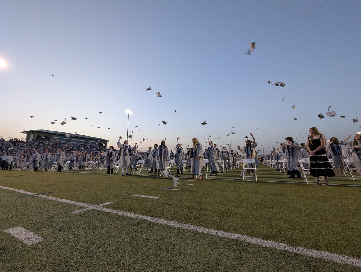 Boom! Olathe West Class of 2025 graduates! <a href="/olatheschools/">Olathe Public Schools</a>
