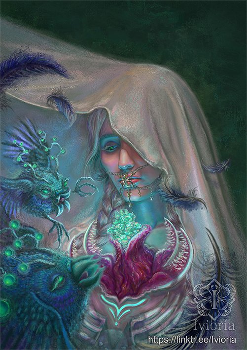 Would you open up your heart?
This is one of my original characters and her bird summons.