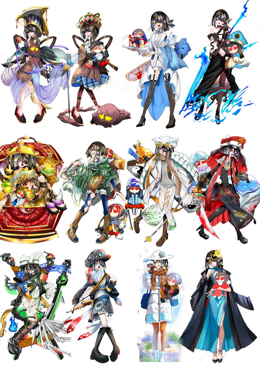 FGO 約半年で描いたオリジナル徐福ちゃん立ち絵26枚を見てくれ