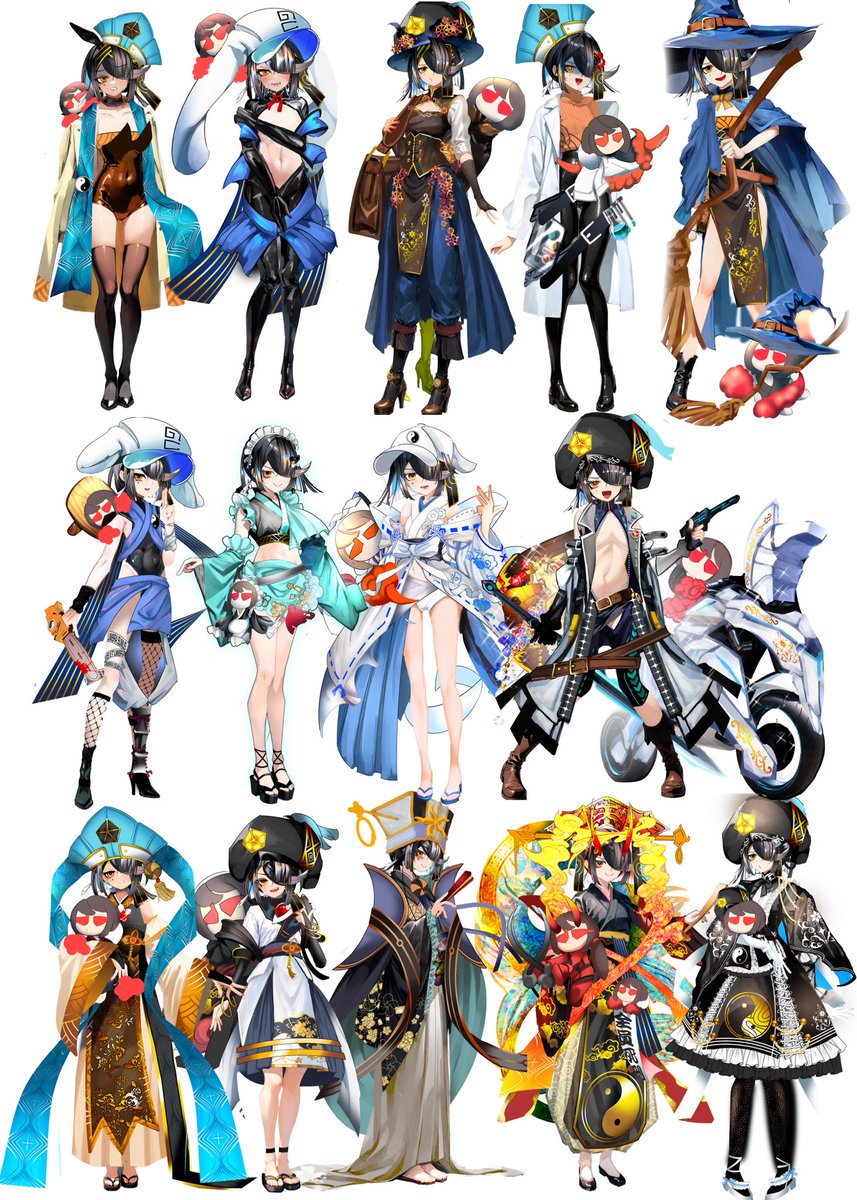 福絵 尾九 吉祥画 イラスト 福だるま 七転び八起き 3作品セット A4サイズ