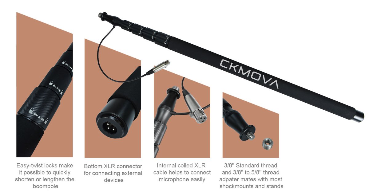 CKMOVA's tweet image. 🎬 Lights, Camera, Perfect Audio! 🎙️

Upgrade your filmmaking game with a professional #CKMOVA #boompole—lightweight, adjustable, with internal XLR cable inside and designed for crystal-clear sound capture. Say goodbye to mic shadows and noisy handling! 

#Filmmaking #AudioGear