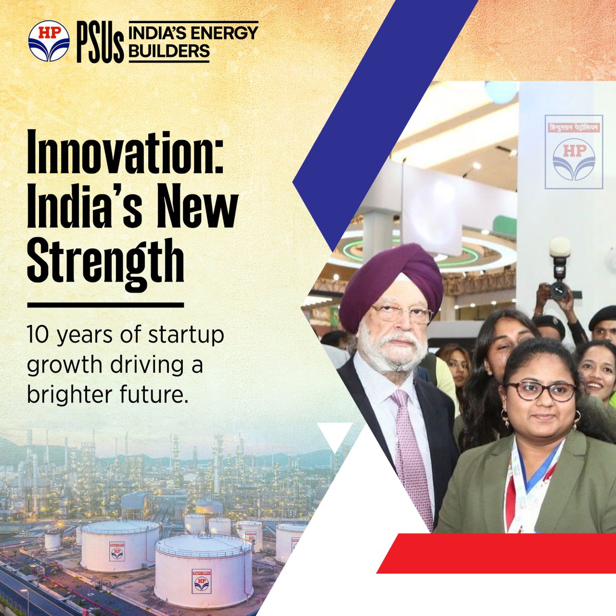 HardeepSPuri's tweet photo. India's energy future is being shaped by innovation. 
HPCL’s Udgam initiative is empowering startups working on:
•Green hydrogen & ethanol
•Smart LPG cylinders & emission control
•IoT solutions & cashless technologies
•Waste-to-energy & carbon capture
₹35 crore fund raised. ₹27 crore invested. 28 startups supported.
@HPCL is helping build a clean, self-sufficient energy economy.
Thanks to Prime Minister @narendramodi ji’s Startup India initiative, which continues to fuel innovation across the country.
#HPCLUdgam #StartupIndia #CleanEnergy #StartUpKoUrja