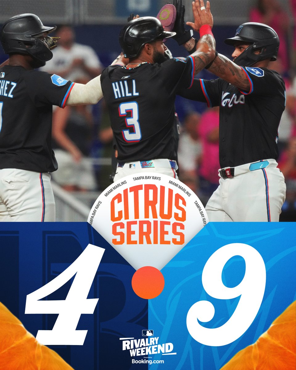 MLB's tweet photo. The @Marlins take the Citrus Series opener! #RivalryWeekend https://t.co/YiAhXVL8gd