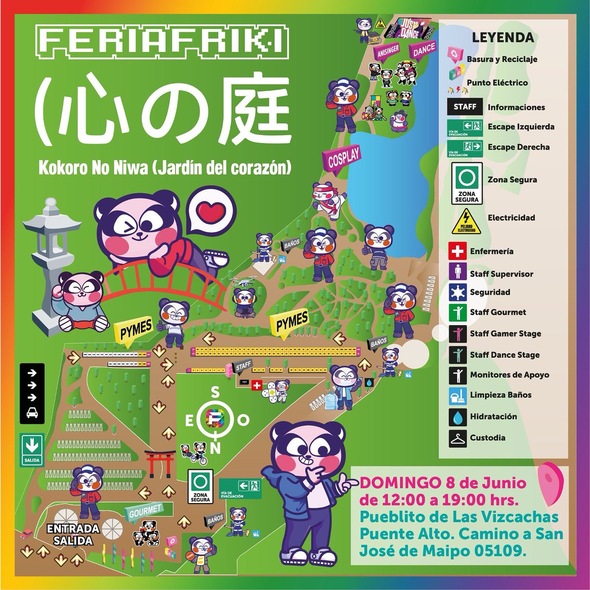 feriafriki's tweet photo. Domingo 8 de Junio Feria Friki Kokoro No Niwa ❤️ en @pueblitodelasvizcachas de 12:00 a 19:00 hrs. Con mucho Cosplay, Baile y zona de emprendedores 🐼🫰🏻
#feriafriki #cosplay #puentealto #pueblitodelasvizcachas #kpoprandom #justdance #sumo #softcombat https://t.co/vy9KtHXDVc