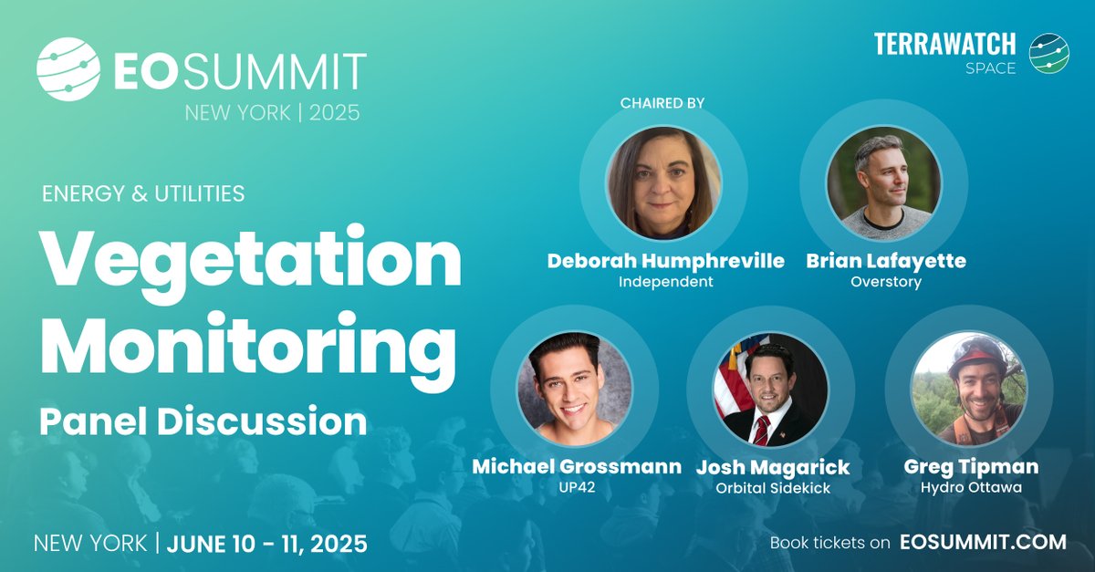 TerraWatch Space (@terrawatchspace) on Twitter photo Introducing the Vegetation Monitoring Panel, featured within the Energy & Utilities track at <a href="/EOSummitConf/">EO Summit</a>, featuring:
π³ Deborah Humphreville
π³ Michael Grossmann, <a href="/UP42_/">UP42</a>
π³ Brian Lafayette, <a href="/overstoryai/">Overstory</a>
π³ Josh Magarick, <a href="/OrbitalSidekick/">Orbital Sidekick</a>
π³ Greg Tipman, <a href="/hydroottawa/">Hydro Ottawa</a>
This Introducing the Vegetation Monitoring Panel, featured within the Energy & Utilities track at <a href="/EOSummitConf/">EO Summit</a>, featuring:
π³ Deborah Humphreville
π³ Michael Grossmann, <a href="/UP42_/">UP42</a>
π³ Brian Lafayette, <a href="/overstoryai/">Overstory</a>
π³ Josh Magarick, <a href="/OrbitalSidekick/">Orbital Sidekick</a>
π³ Greg Tipman, <a href="/hydroottawa/">Hydro Ottawa</a>
This