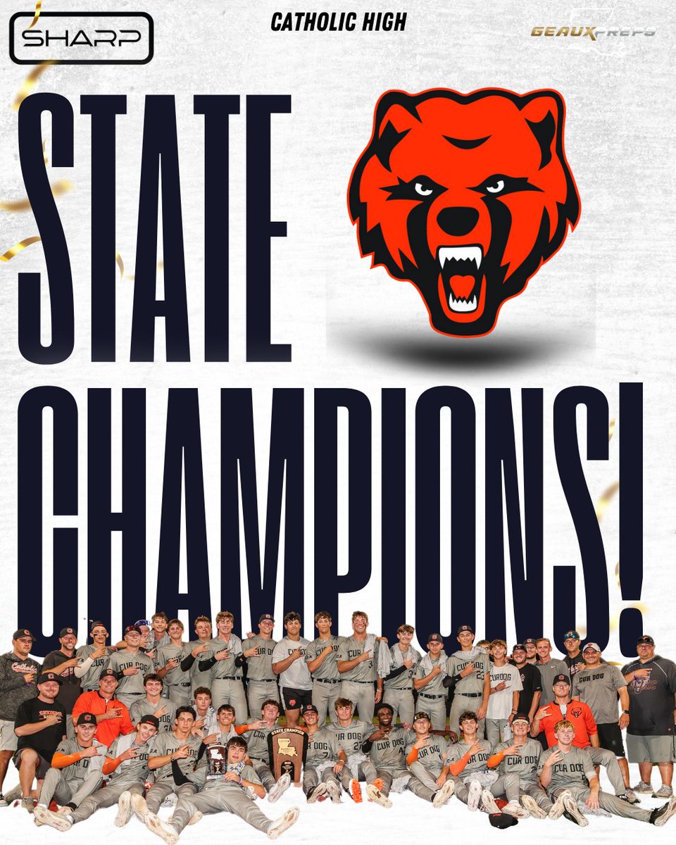 GeauxPreps.com (@geauxprepsla) on Twitter photo 🏆 Catholic High Reigns Again!
The Bears defeat Brother Martin 8-1 to win the Division I Select State Title, go back-to-back, and capture the 7th championship in school history! 🐻
<a href="/CHSBRAthletics/">CHS Athletics</a> | <a href="/CurDogBaseball/">Cur Dog Baseball</a> 🏆 Catholic High Reigns Again!
The Bears defeat Brother Martin 8-1 to win the Division I Select State Title, go back-to-back, and capture the 7th championship in school history! 🐻
<a href="/CHSBRAthletics/">CHS Athletics</a> | <a href="/CurDogBaseball/">Cur Dog Baseball</a>