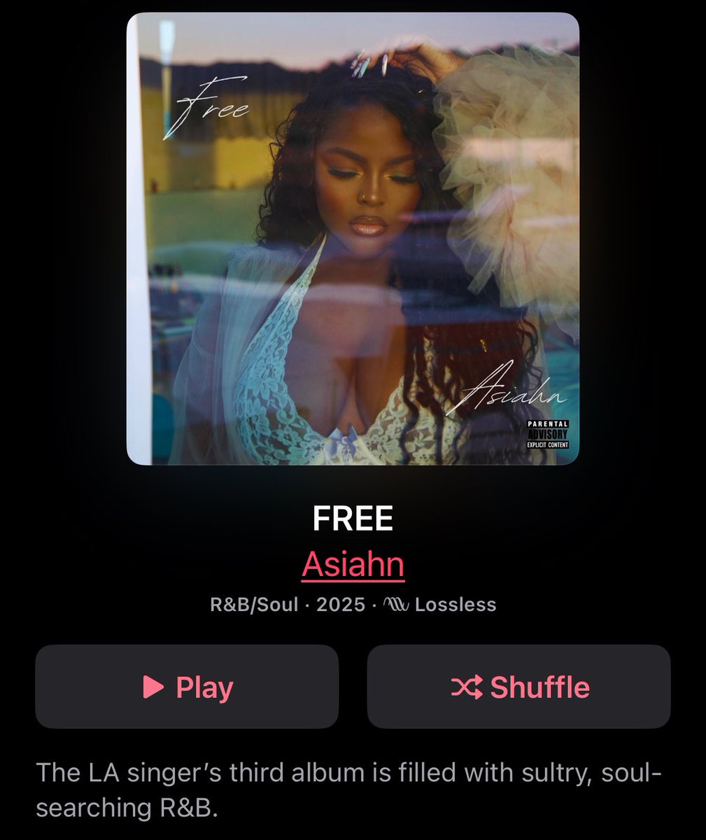 This new album by my favorite lady Asiahn is pure 🔥🔥🔥🔥🔥. #Free