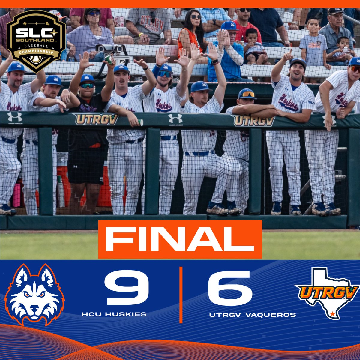 HCU Athletics (@hcuathletics) on Twitter photo Huskies win! <a href="/HCUHuskiesBSB/">HCU Baseball</a> keeps rolling at the SLC Tournament, with a 7-run second inning leading the way to a 9-6 win over UTRGV and leaving the Huskies just one win away from advancing to the championship series!
#DawgsUp Huskies win! <a href="/HCUHuskiesBSB/">HCU Baseball</a> keeps rolling at the SLC Tournament, with a 7-run second inning leading the way to a 9-6 win over UTRGV and leaving the Huskies just one win away from advancing to the championship series!
#DawgsUp