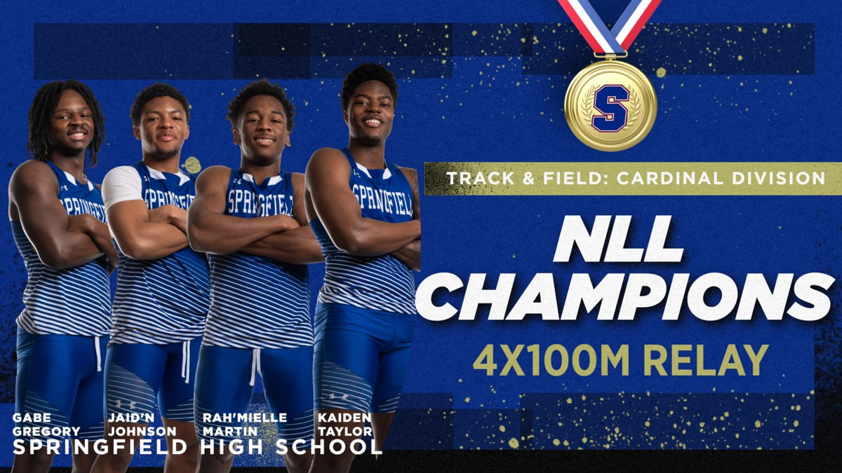 🚨SCHOOL RECORD ALERT 🚨
The boys 4x100m relay team of Gabe Gregory, Jaid'n Johnson, Rah'Mielle Martin, and Kaiden Taylor broke the school record, previously set in 2010 at 43.55, at today's NLL Track &amp; Field championship meet with a 43.00. Way to go!