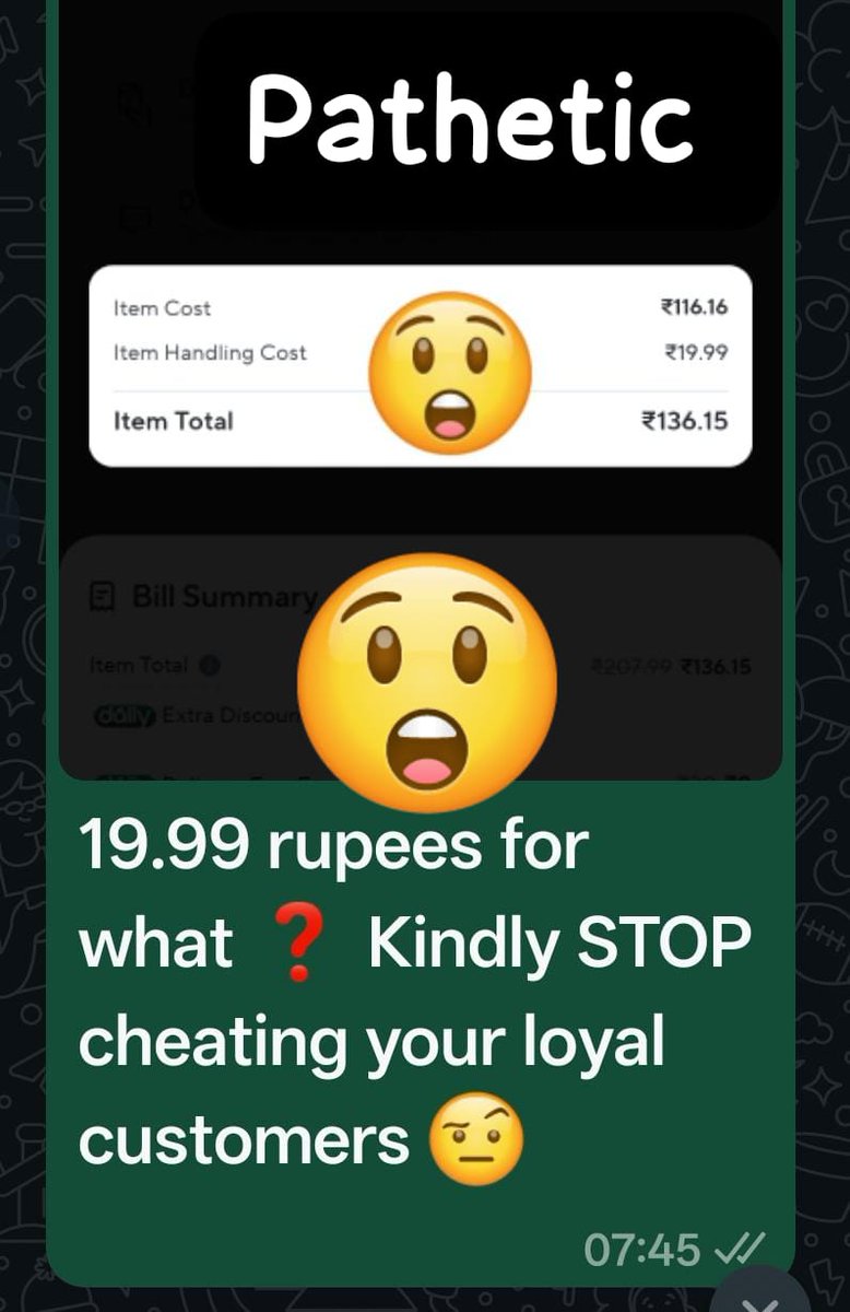 RaghaS66's tweet photo. @aadit_palicha @ZeptoNow @Zepto @zeptocares U are a rowdy company! Kindly STOP harassing and cheating your loyal customers with your regular stealth debits 😡😠😠😡 https://t.co/jjbcpbms5F