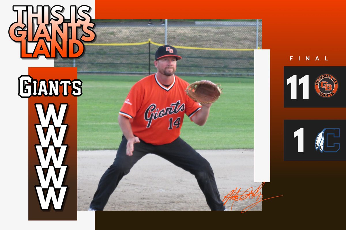 Giants start the year off with a big 11-1 WIN. 

WP/ Cody Gibbons 4IP 1H 7K