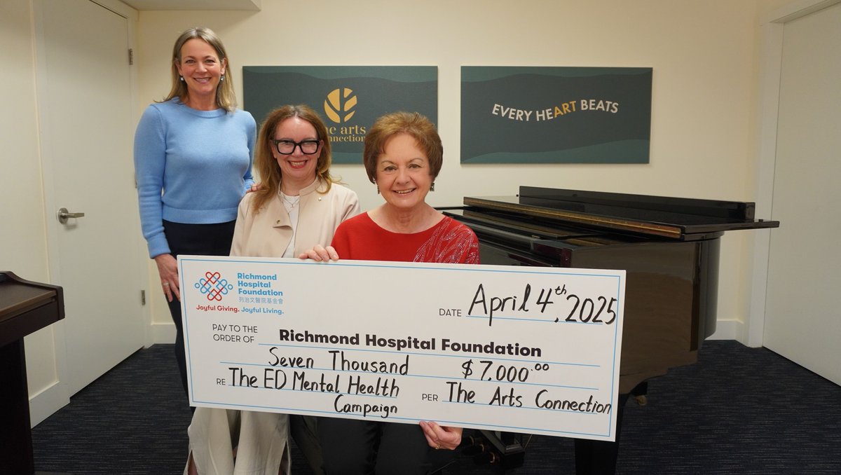 RichmondHspFdn's tweet image. We are grateful to The Arts Connection for raising $7,000 towards Richmond Hospital’s Emergency Department.

#ArtsConnection # #emergencydepartment #mentalhealth #healthcare #joyfulgiving #community #richmondbc #richmondhospitalfoundation