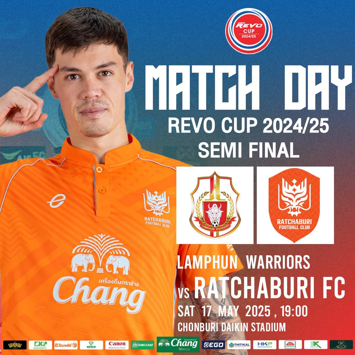 TheDragonianFC's tweet photo. [MATCHDAY]

🏆 Revo Cup 2024/25 semi-final round.
⚽️ Lamphun Warriors vs Ratchaburi FC
⌚ 7:00PM
🏟️ Chonburi Stadium

#RevoCup #LeagueCup #LPWRvRBFC              
#RatchaburiDay https://t.co/sBRQW1dBve