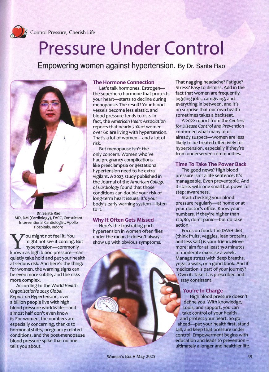Dr Sarita Rao (@drsaritarao2) on Twitter photo World Hypertension Day is a wake up call for everyone to get their BLOOD PRESSURE checked. WHATS YOUR BLOOD PRESSURE NUMBER? <a href="/APSIC6/">@APSIC</a> <a href="/apollohospita15/">Apollo Hospital Indore</a> <a href="/PCRonline/">PCRonline 🫀</a> <a href="/drsonyaburgess/">A/Prof Sonya Burgess</a> <a href="/Hragy/">Hany Ragy</a> <a href="/mirvatalasnag/">MIЯVΛƬ #IC</a> <a href="/mmamas1973/">Mamas A. Mamas</a> <a href="/WomenAs1/">Women As One</a> <a href="/IJCDW_WINCARS/">Women in Cardiology and Related Sciences</a> <a href="/WomenAs1/">Women As One</a> <a href="/ISHBP/">International Society of Hypertension</a> <a href="/aayshacader/">Aaysha Cader</a> <a href="/MadduryJ/">Maddury Jyotsna</a> World Hypertension Day is a wake up call for everyone to get their BLOOD PRESSURE checked. WHATS YOUR BLOOD PRESSURE NUMBER? <a href="/APSIC6/">@APSIC</a> <a href="/apollohospita15/">Apollo Hospital Indore</a> <a href="/PCRonline/">PCRonline 🫀</a> <a href="/drsonyaburgess/">A/Prof Sonya Burgess</a> <a href="/Hragy/">Hany Ragy</a> <a href="/mirvatalasnag/">MIЯVΛƬ #IC</a> <a href="/mmamas1973/">Mamas A. Mamas</a> <a href="/WomenAs1/">Women As One</a> <a href="/IJCDW_WINCARS/">Women in Cardiology and Related Sciences</a> <a href="/WomenAs1/">Women As One</a> <a href="/ISHBP/">International Society of Hypertension</a> <a href="/aayshacader/">Aaysha Cader</a> <a href="/MadduryJ/">Maddury Jyotsna</a>