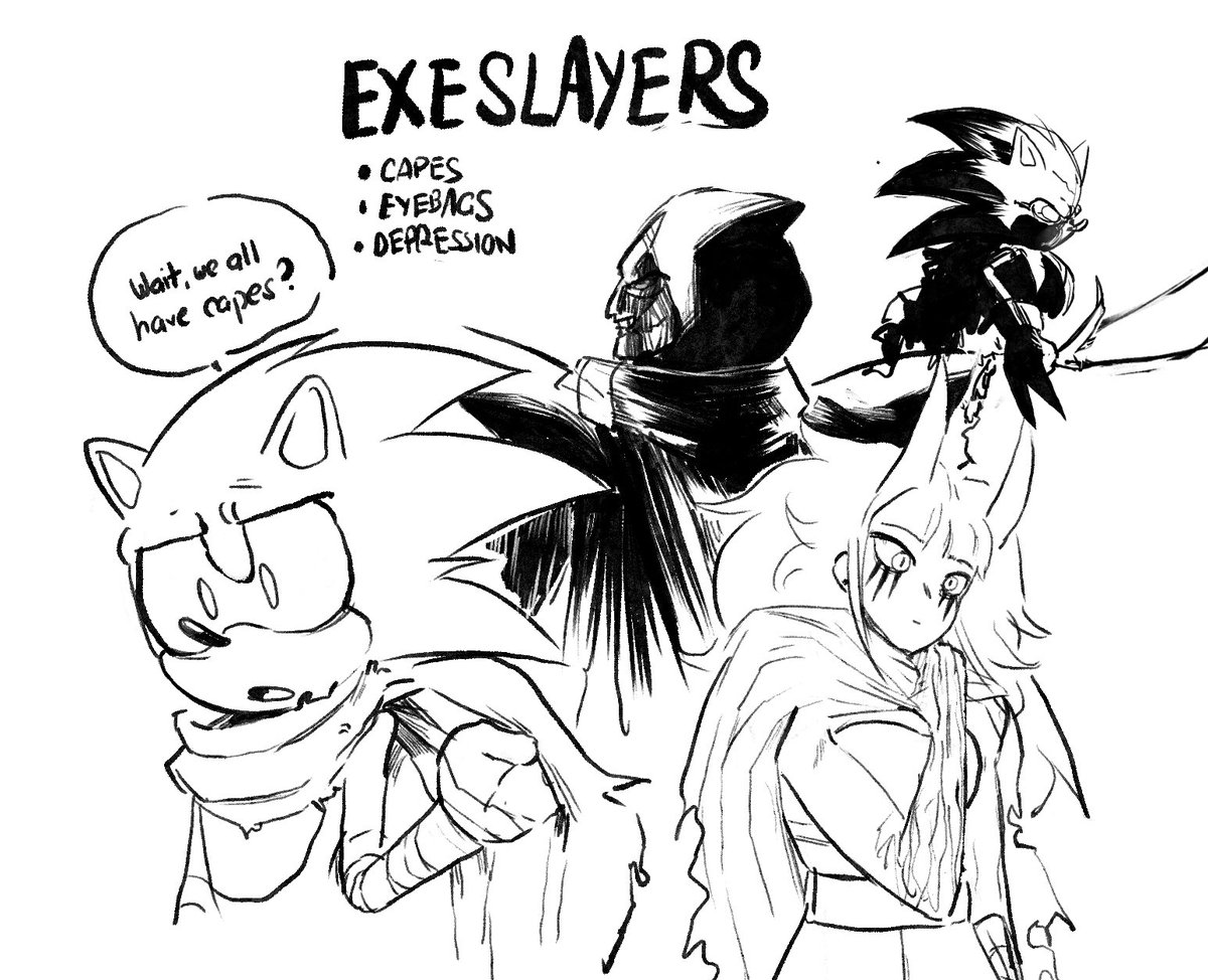 I just realized the EXE slayers all have capes.