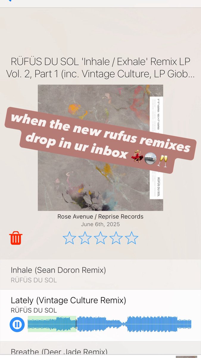 Kristina Sky ✨☁️🌛 (@kristinasky) on Twitter photo the <a href="/RufusDuSol/">RÜFÜS DU SOL</a> boys have outdone themselves with 14 remixes from pt. 1 + the 21 here in pt. 2, totaling a whopping 35 unreal remixes. gonna be another biiiig rufus summer, bet☝🏼☀️ #inhaleexhale 😮💨 the <a href="/RufusDuSol/">RÜFÜS DU SOL</a> boys have outdone themselves with 14 remixes from pt. 1 + the 21 here in pt. 2, totaling a whopping 35 unreal remixes. gonna be another biiiig rufus summer, bet☝🏼☀️ #inhaleexhale 😮💨