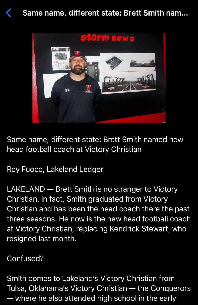 Brett Smith (@coachsmithvc) on Twitter photo Excited to get started! It’s recruiting season let’s get some Polk County athletes on your rosters! <a href="/VCAStormFB/">Victory Christian Academy Football</a> #TheStandard Excited to get started! It’s recruiting season let’s get some Polk County athletes on your rosters! <a href="/VCAStormFB/">Victory Christian Academy Football</a> #TheStandard