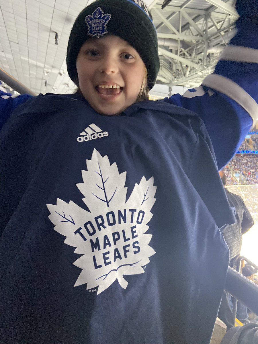 theschleef's tweet photo. @Xposed My youngest Leafs fan Capri doesn’t stop dancing, screaming and cheering all game https://t.co/2u6OYUvVPP