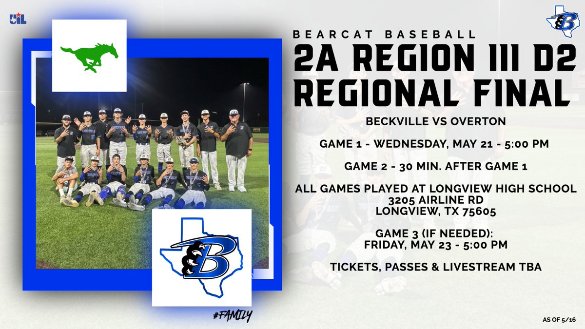 ⚾️ Regional Final Information ⚾️