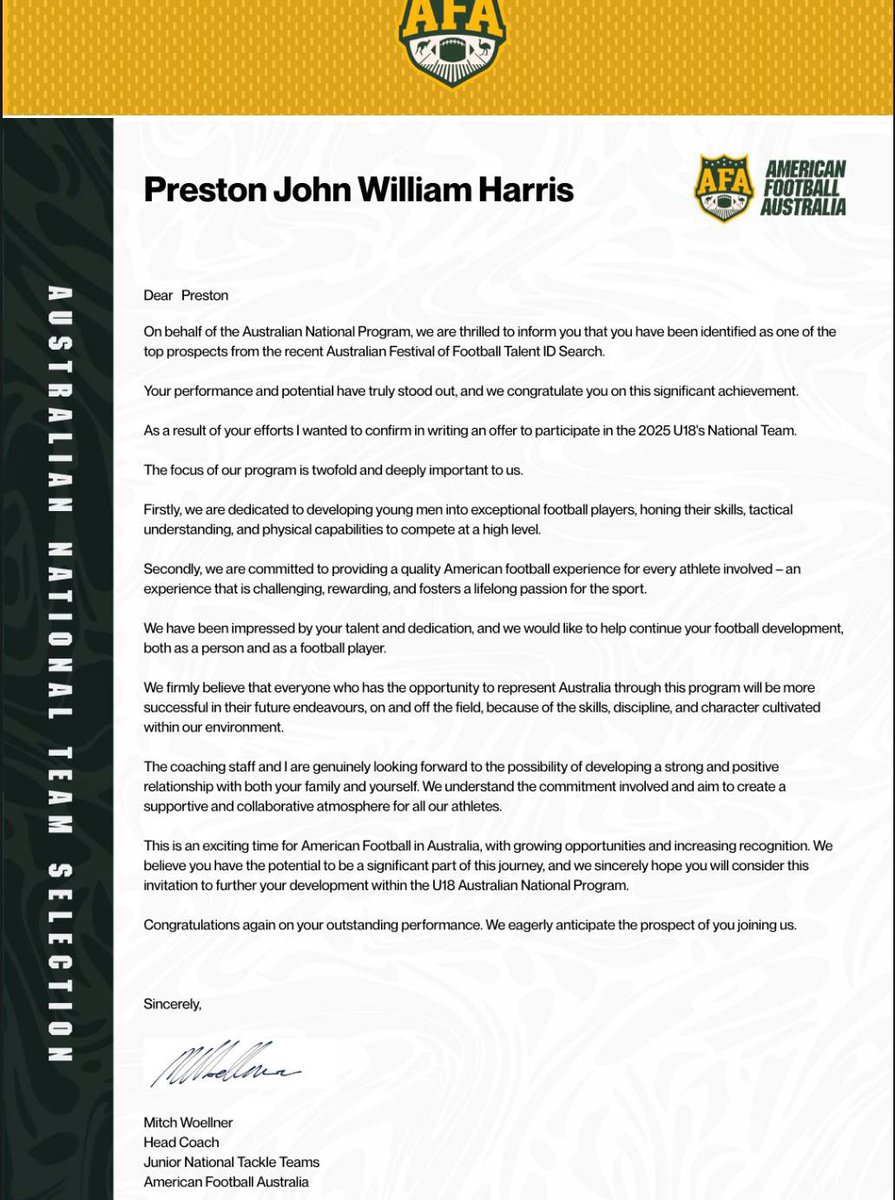 So happy to be selected for Australia.🇦🇺 let’s work 💪🏼