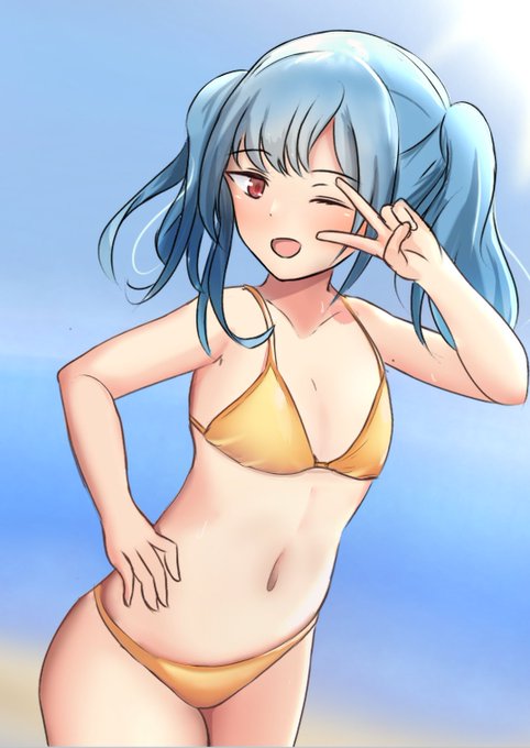 男水着チャレンジのイラストです 