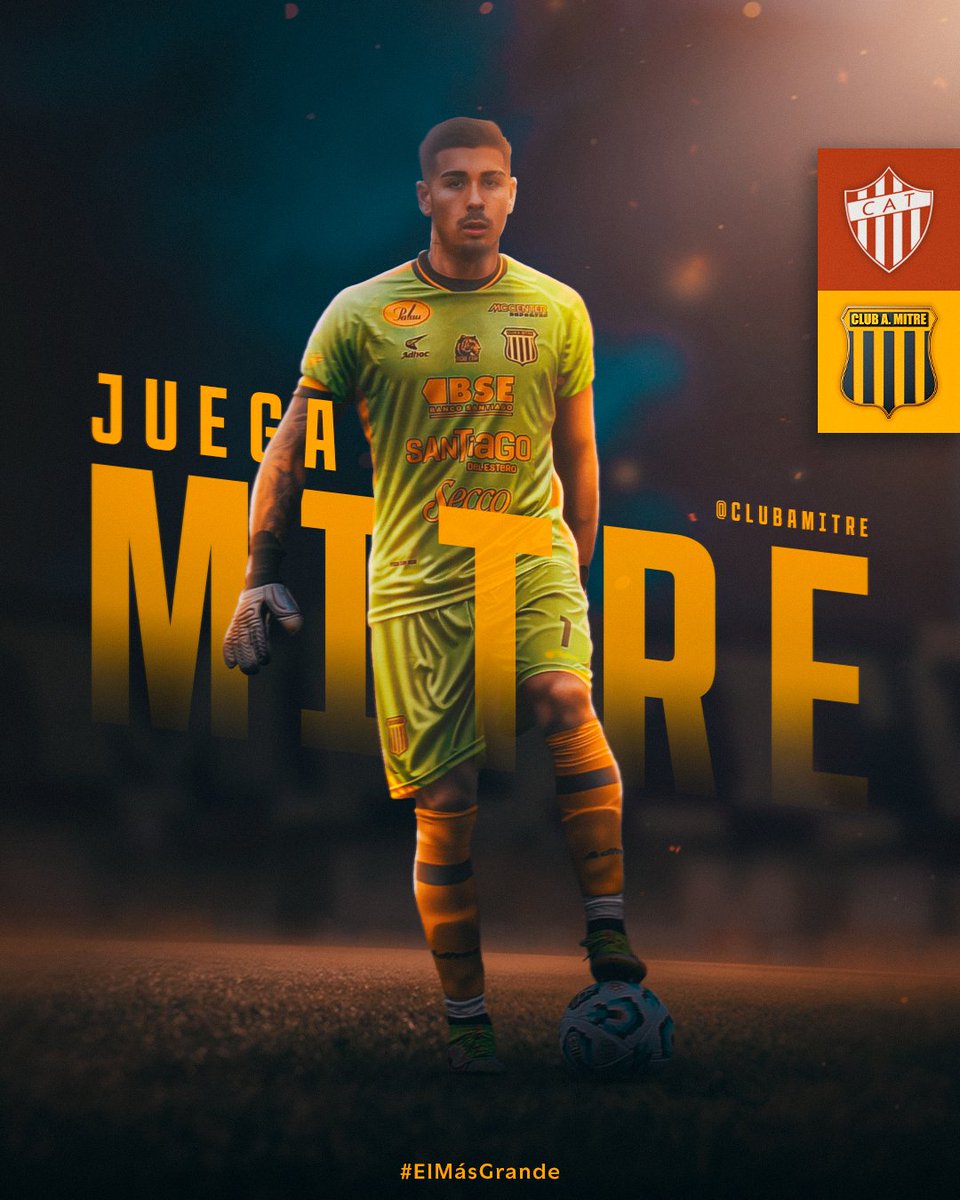 ¡HOY JUEGA #MITRE! 🖤💛🖤
 
#TodosJuntos💪🏻
#PrimeraNacional
#VamosMITRE⚫🟡⚫
#ElMásGrande 👊🏻
#clubamitre