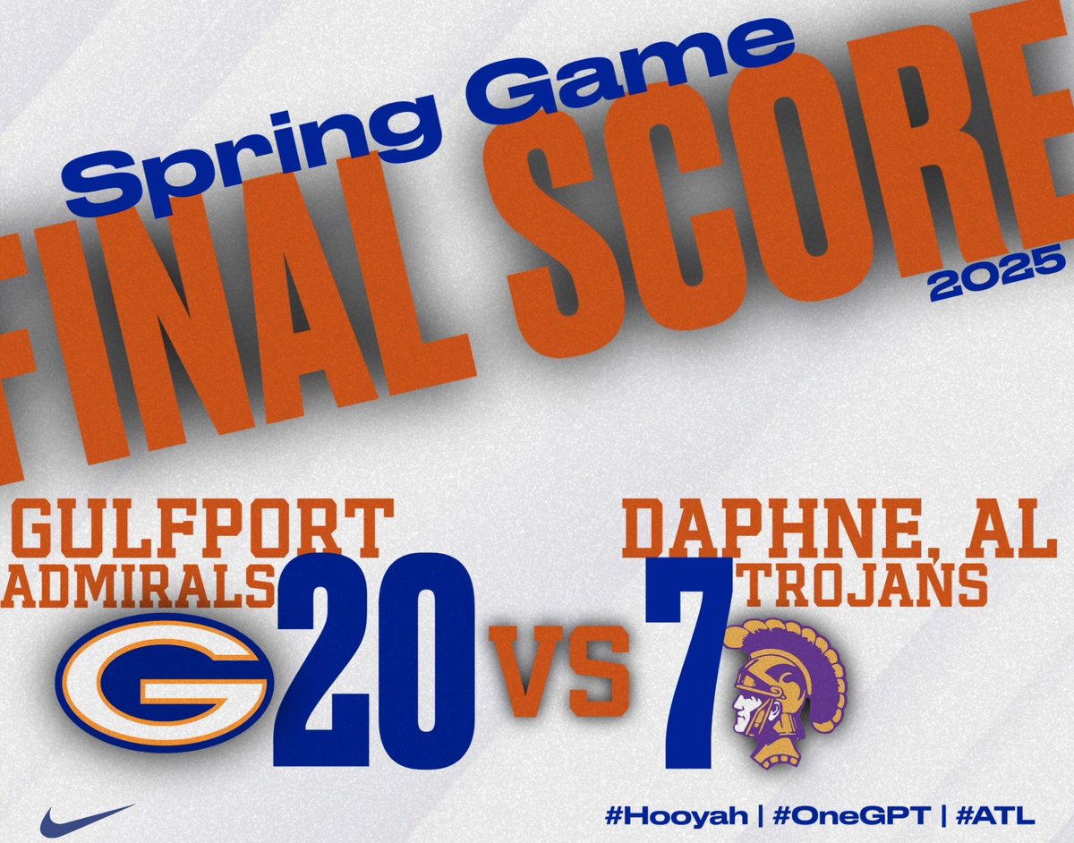 FINAL from the Spring Game! 
Varsity 20-7 &amp; JV 12-0
A great way to set the tone for the 2025 season. ⛓️⚓️🟠🔵
#Hooyah | #OneGPT | #ATL
