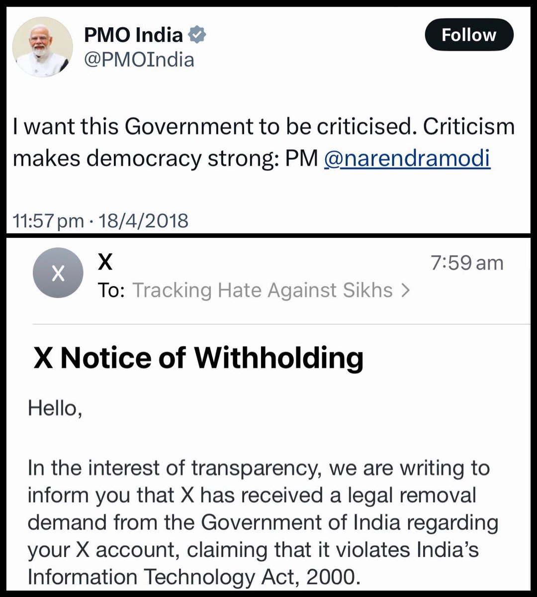 Democracy’s so strong, it gets diarrhea every time you speak against it.