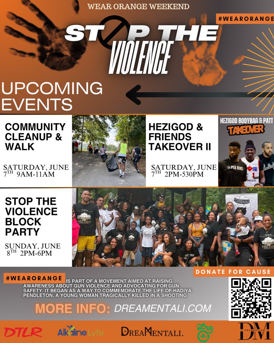 Wear Orange is a national campaign dedicated to raising awareness about gun violence and gun safety, initiated to honor Hadiya Pendleton. This weekend, we invite you to join us for a series of events aimed at fostering community engagement and promoting a safer environment.