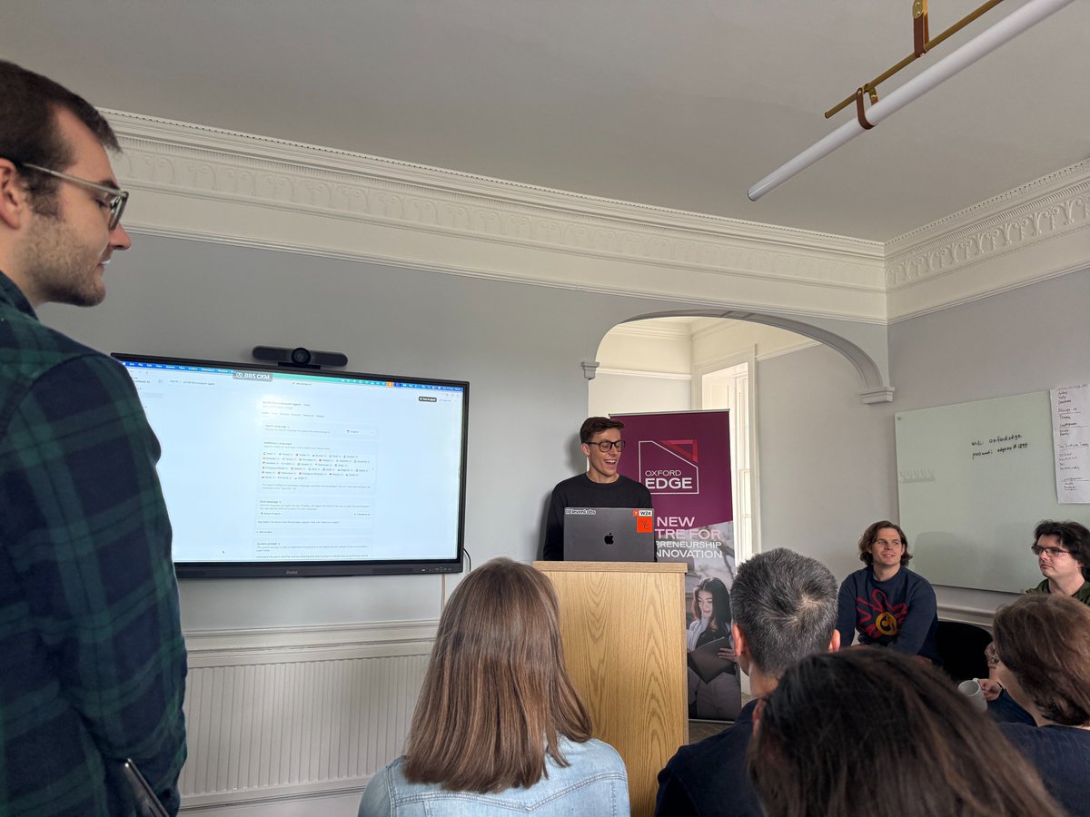 Charlie Cheesman (@charliecheesma1) on Twitter photo kicking off the #OxfordAIHack with <a href="/elevenlabsio/">ElevenLabs</a> this morning
organisers: neya x <a href="/neighbourlylab/">neighbourlylab</a> x <a href="/blenheimchalcot/">Blenheim Chalcot</a> x oxford edge <a href="/ChCh_Oxford/">Christ Church</a>
judges: <a href="/AnnelieseDodds/">Anneliese Dodds</a> x <a href="/louisjoejordan/">Louis Jordan</a> x <a href="/rtshilston/">Robert Shilston</a> x claire davenport x rob chapman
let's goooo 🚀 kicking off the #OxfordAIHack with <a href="/elevenlabsio/">ElevenLabs</a> this morning
organisers: neya x <a href="/neighbourlylab/">neighbourlylab</a> x <a href="/blenheimchalcot/">Blenheim Chalcot</a> x oxford edge <a href="/ChCh_Oxford/">Christ Church</a>
judges: <a href="/AnnelieseDodds/">Anneliese Dodds</a> x <a href="/louisjoejordan/">Louis Jordan</a> x <a href="/rtshilston/">Robert Shilston</a> x claire davenport x rob chapman
let's goooo 🚀