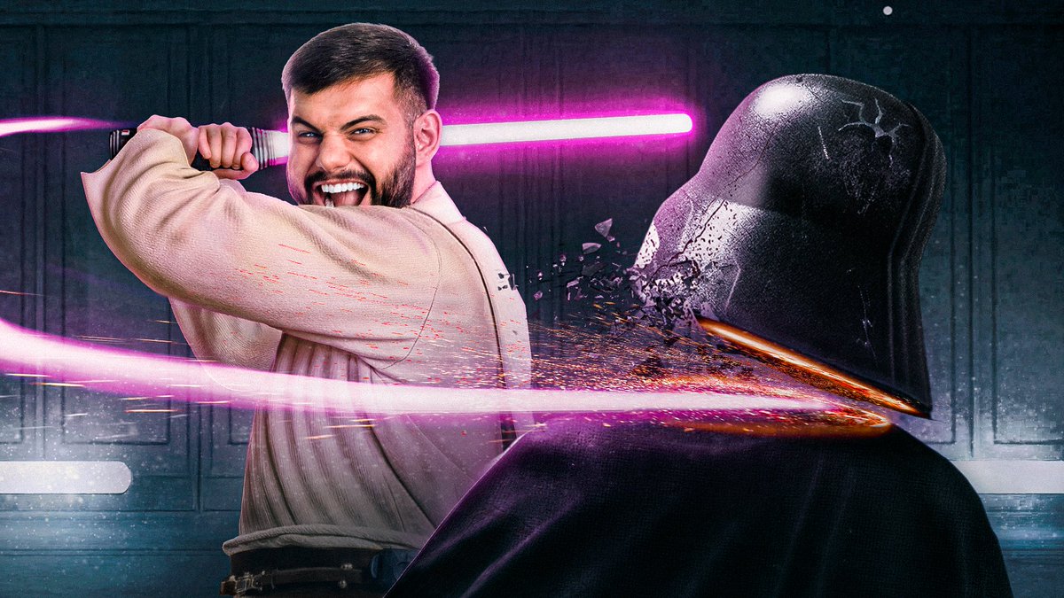 ValanLG's tweet photo. Just finished this Star Wars practice thumbnail! 🌌✨
How did I do? Be honest rate it from 1-10 😁
#StarWars #ThumbnailDesign #PhotoshopPractice https://t.co/Oj2Pv7vc3S
