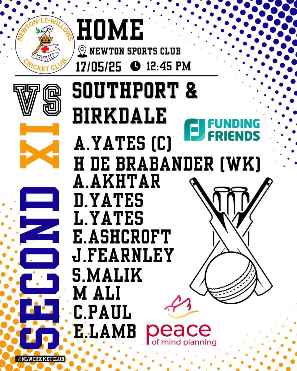 Saturday Match day vibes ￼🏏

-1XI away at Rainhill
-2XI at home vs Southport &amp; Birkdale

Sunshine (hopefully), stumps, and solid cricket!☀️

#nlwcc #cricket #sports #homeandaway #saturdaymatchday