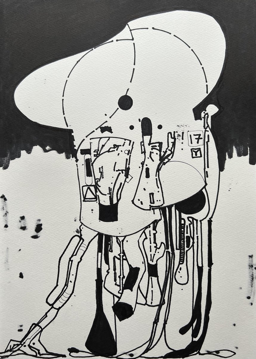 Jim_Harris_Art's tweet photo. James Wallace Harris: Føroyingar Reconnaissance Probe - TOI-1453 b, Super Earth. Ink on paper 9.85" x 13.85" 5.17.2025. https://t.co/YrawZ94kw0 #dessin #zeichnung #spazio #exotictechnology #drawing #futurism #futurismo #disegno #рисунок #piirustus #描画 #그림 https://t.co/pYvJDvY5ii