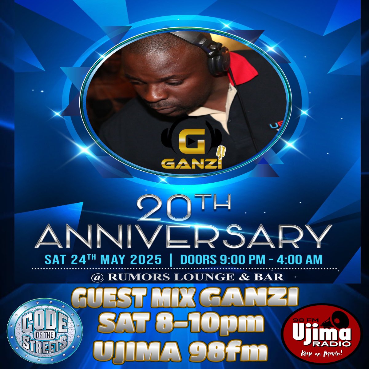 BriscodeoftheSt's tweet image. With only 1 week to go, the celebration continues for #codeofthestreets #20thanniversary, with special guest mix from Birmingham's finest DJ Ganzi. Plus live recording from past events. Tune into @Ujimaradio on Sat 8-10pm, broadcasting on DAB, Online: ujimaradio.com
