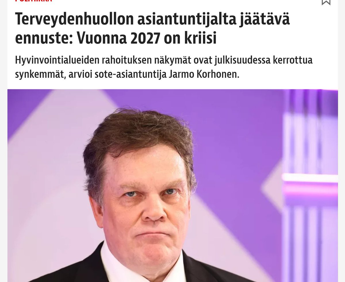 Todella synkkää luettavaa hyvinvointialueiden tilanteesta. Tosiasia resurssiköyhyyden suhteen on se, että EU-Suomi on köyhtyvä maa, joka ei ole enää aikoihin pystynyt ylläpitämään hyvinvointivaltiota. Tätä on yritetty peitellä velalla jo pitkään, mutta velka on keino, jolla