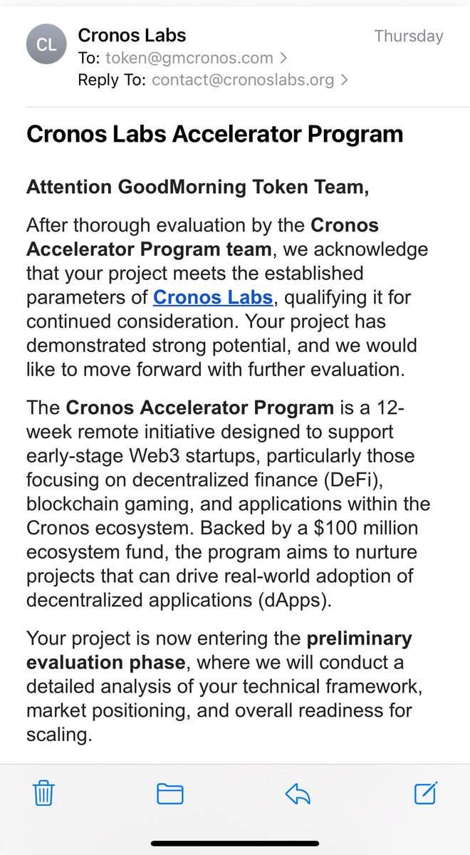 GMCronos's tweet photo. GM $GM GMoon
We are delighted to be considered for #cronoslabs accelerator program and have since submitted our response for a second round of evaluation!
We hope that this can kickstart more likeminded individuals in this space to foster a positive and kinder mindset where the #crofam community come together and build without prejudice π€πβ€οΈπ€
If we do get in, we will continue to grow as a collaborative force in this space and reward our community through active engagement and investments
So continue to Rise & Grind with Positive Vibes, Amplify to Prosper with the GM Gang!